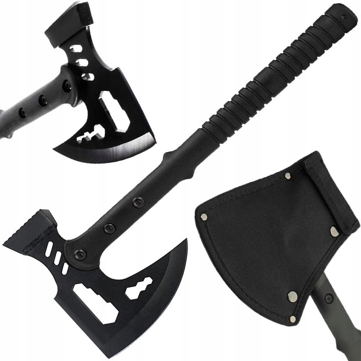 Topor/ciocan pentru camping, Zola®, din otel inoxidabil, maner ergonomic, negru