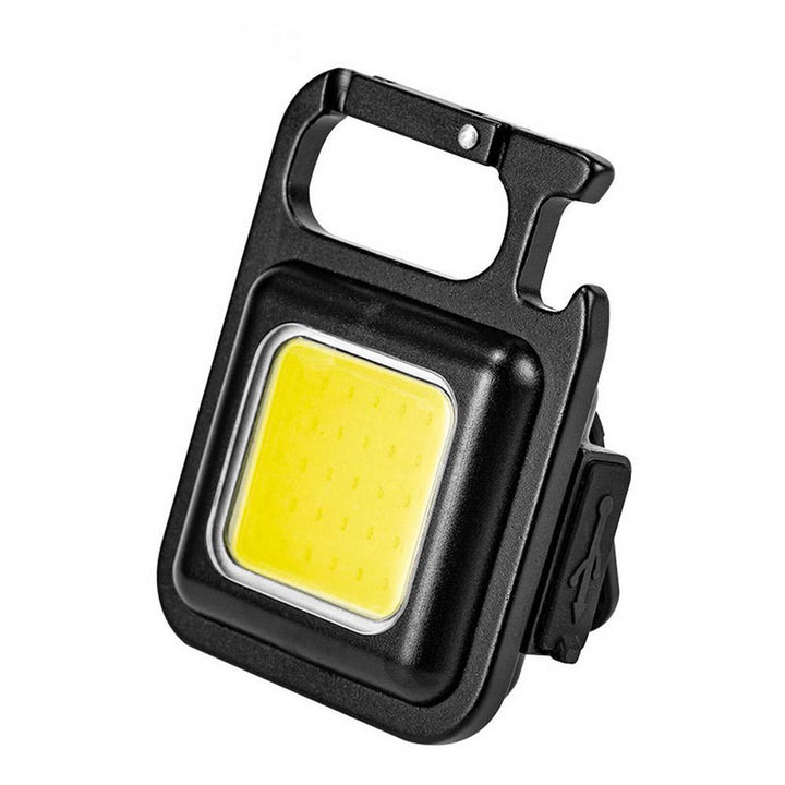 Lanterna de buzunar, Zola®, cu magnet, desfacator bere, carabina, incarcare USB-C, cablu inclus, patrata, neagra