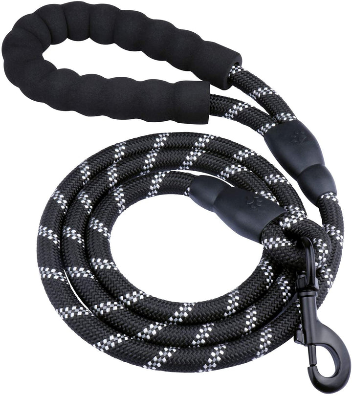 Lesa pentru caini, Zola®, reflectorizanta, maner cu spuma, neagra, 3M