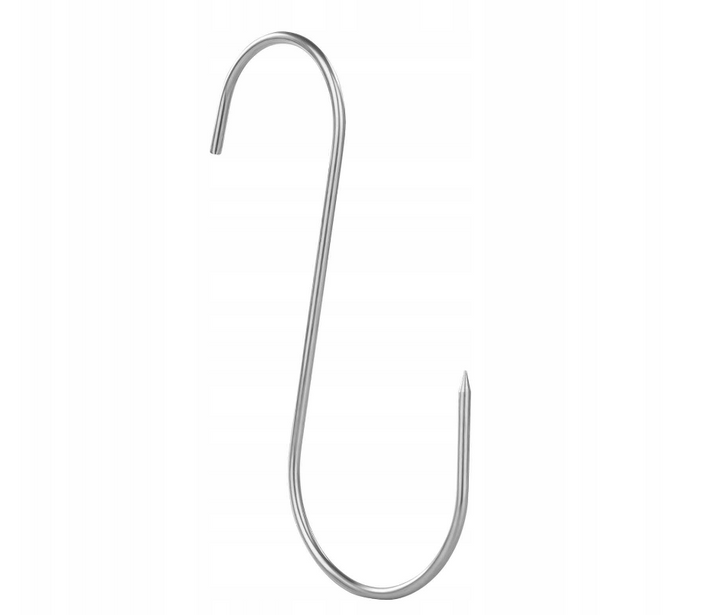 Carlig tip S, UBX®, pentru suspendat carnea, lungime 20 cm, argintiu