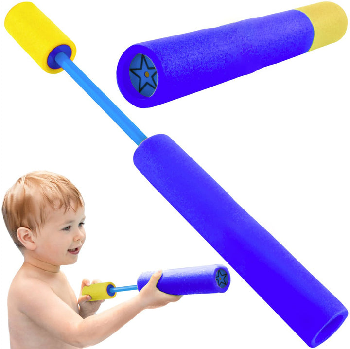 Pistol de apa pentru copii, Zola®, galben/roz, tip tub, din spuma, 35.5 cm