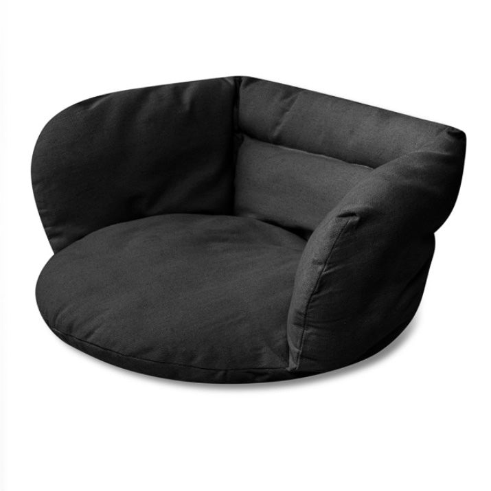 Perna pentru leagan/balansoar/hamac, Zola, tip cuib, umplutura moale, bumbac, poliester, 56 x 63 x 36 cm, neagra