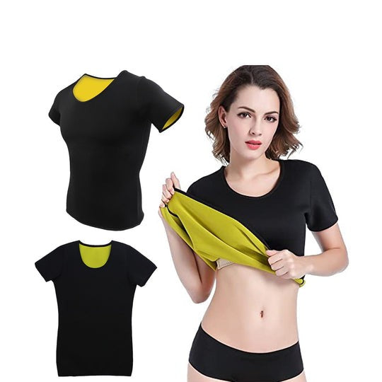 Tricou fitness pentru femei, Zola®, ajuta la pierdere kg in plus, din neopren, negru, marimea L