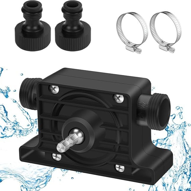 Pompa pentru transfer lichide pentru filetanta/bormasina, Zola, filet 3/4", debit 40 l/min, adancime maxima colectare 4 m, 10.6 x 3.7 x 6.4 cm, neagra