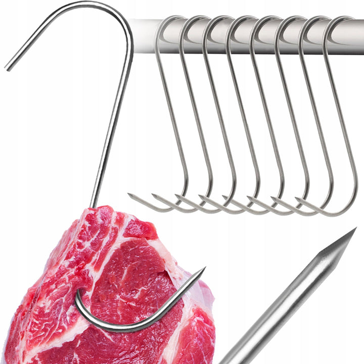 Set carlige tip S, Zola, 15 bucati, pentru suspendat carnea, 15 cm