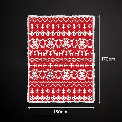 Patura pufoasa festiva, Zola, 130 x 170 cm, model fulgi de zapada si reni, poliester