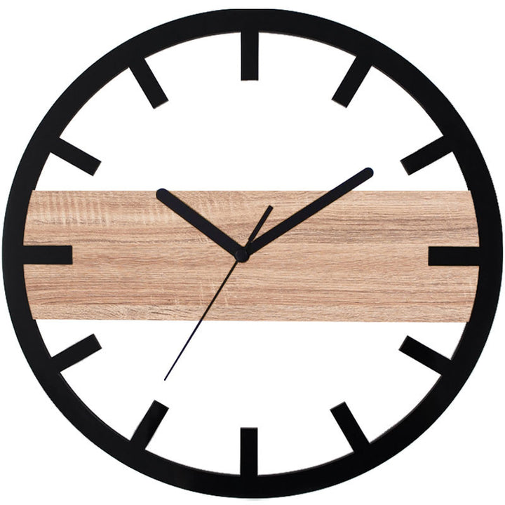 Ceas decorativ de perete, Zola®,  lemn si metal, dimeniune 35 cm