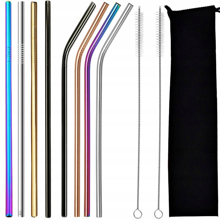 Set 8 paie de baut metalice, Zola, cu perie pentru curatare, diferite marimi, multicolore, saculet pentru depozitare