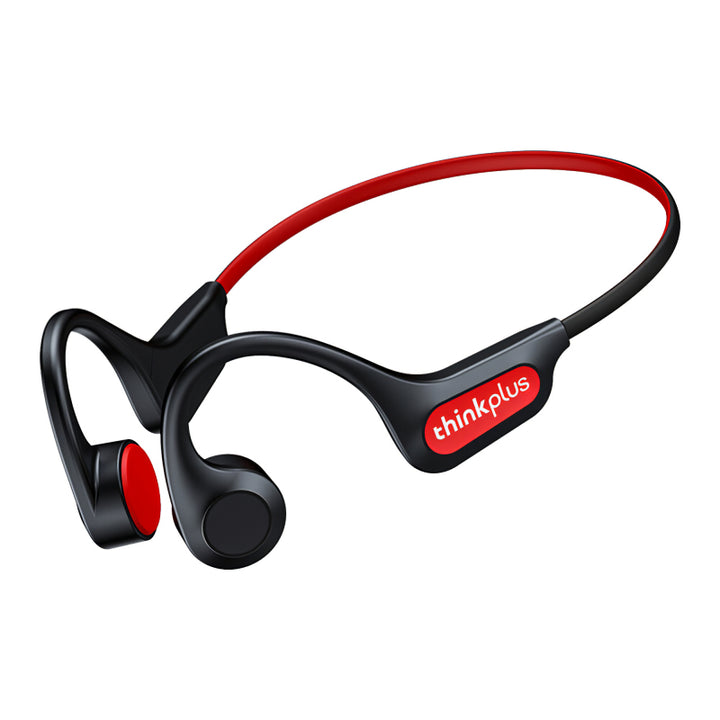 Casti wireless Lenovo X3 Pro, conductie osoasa, tehnologie A2DP, bluetooth 5.3, compatibile IOS si Andorid, sunet stereo, microfon, functie de reducere a zgomotului, IP56, rezistente la apa, raza de actiune 10 m, cablu incarcare, negru/rosu