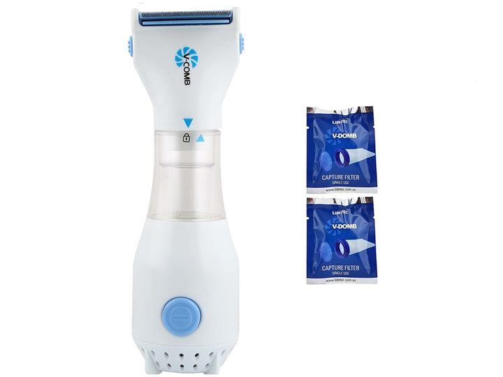 Aspirator electric cu perie, reutilizabil, Zola®, pentru paduchi/paraziti, 2 unghiuri de pieptanare, 2 filtre, 220 V