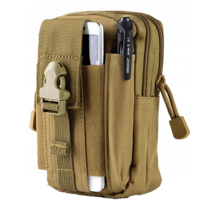 Borseta pentru barbati, Zola®,  bretea reglabila, 2 buzunare, 12x18x6cm, kaki deschis