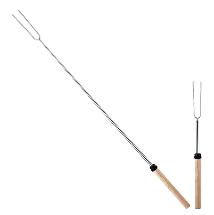 Furculita telescopica pentru gratar, Zola®, plastic si otel inoxidabil, lungime maxima 82.5 cm, argintie