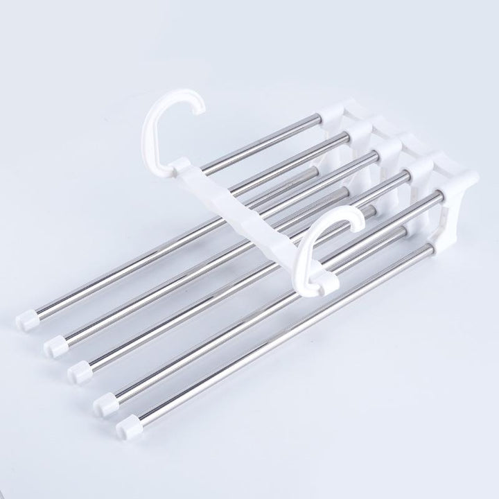 Umeras organizator pentru pantaloni, Zola®, 5 perechi, cu brate extensibile,15 x 35- 46 cm, alb