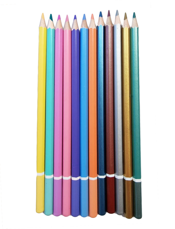 Set creioane colorate multicolore, Zola ,7 culori pastelate si 5 metalizate, cremoase
