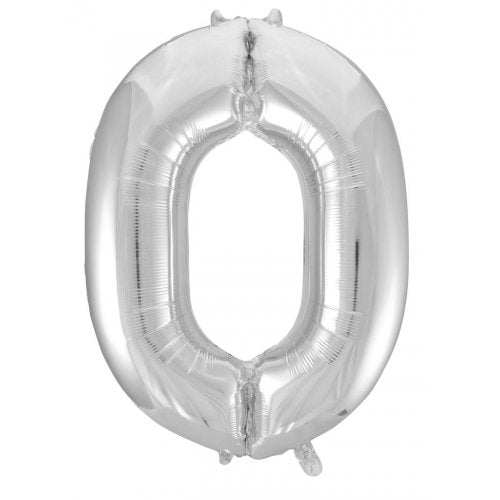 Balon folie cifra 0, Zola®, Argintiu, 76 cm