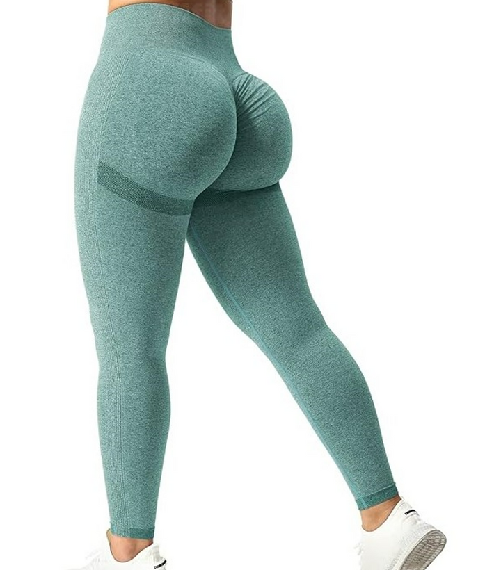 Colanti dama de fitness modelatori cu talie inalta, Zola, efect push-up, marimea L, 82x31x34.5, verde