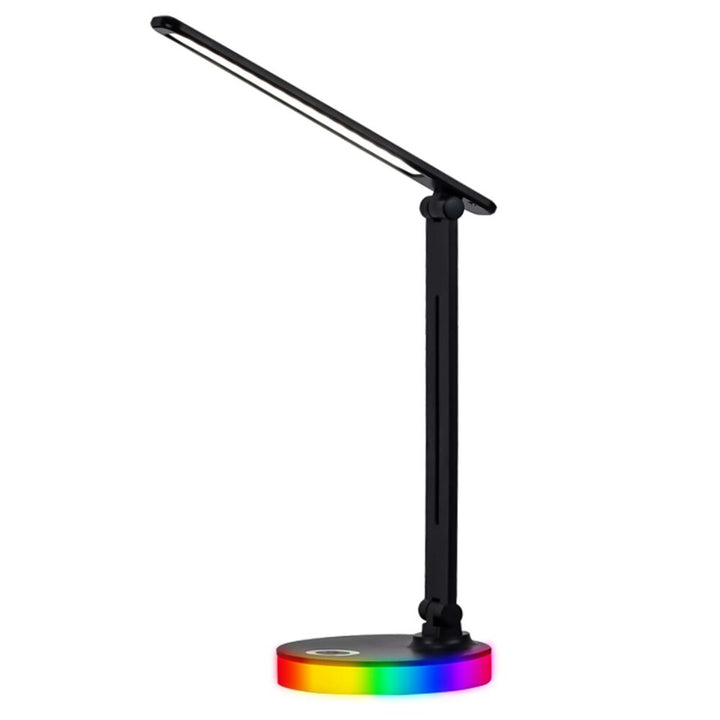 Lampa de birou LED, multifunctionala, Zola, lumina reglabila, 9W, inaltime 35 cm, din plastic si metal, negru