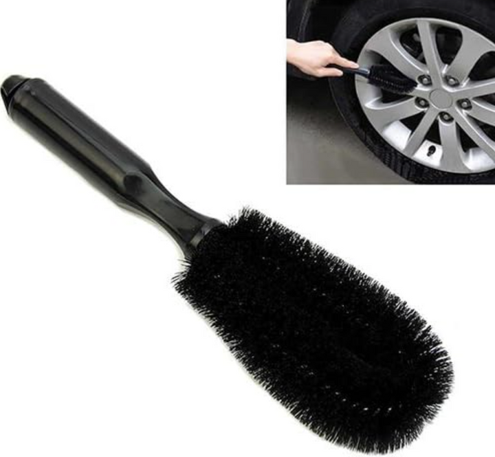 Perie pentru curatarea rotilor si a janterlor, Zola®, plastic, 27x7 cm, neagra