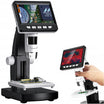 Microscop digital cu display, Zola, interval marire pana la x1000, iluminare LED, rezolutie video 1080 mp, foto 1920x1080p, dimensiuni baza 145 x 110 mm, picioare antiderapante, negru/alb