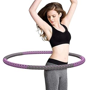 Cerc Hula Hop, Zola®, pentru antrenament fitness, diametru 85 cm, mov/negru