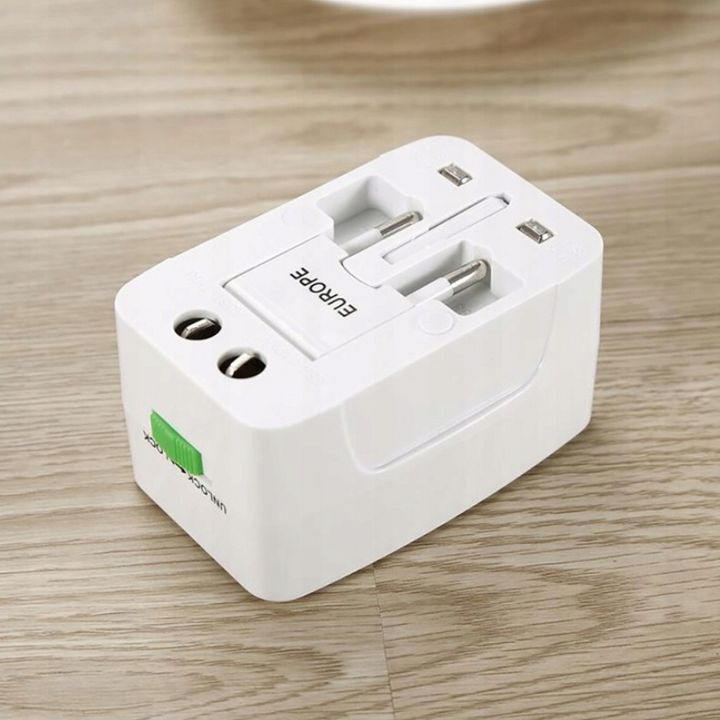Adaptor incarcator universal pentru calatorie, Zola, plastic, universal, din plastic, 7.5x4.5x4 cm, alb