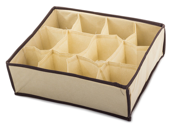 Organizator pentru sertare, Zola®, cu 12 compartimente, crem/maro, 30x25x10 cm