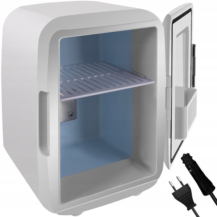 Mini frigider pentru masina sau birou, Zola®, dubla functie incalzire si racire, capacitate 4L, alb, dimensiuni interioara13x13x20 cm