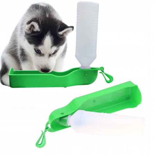 Sticla de apa pliabila, pentru catei, Zola®, 250 ml, din plastic, verde
