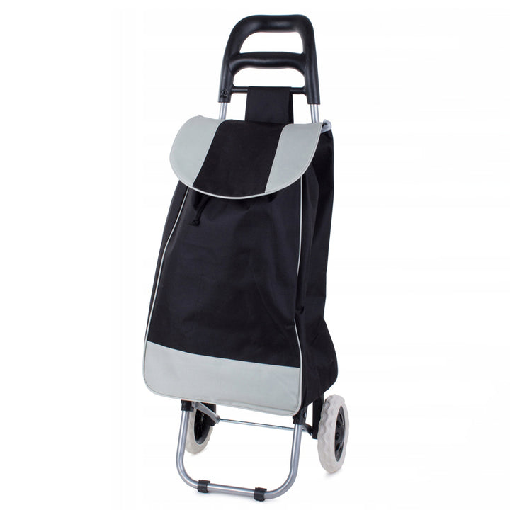 Carucior pentru cumparaturi, Zola®, pliabil, plastic, 91x16x34 cm, negru/gri