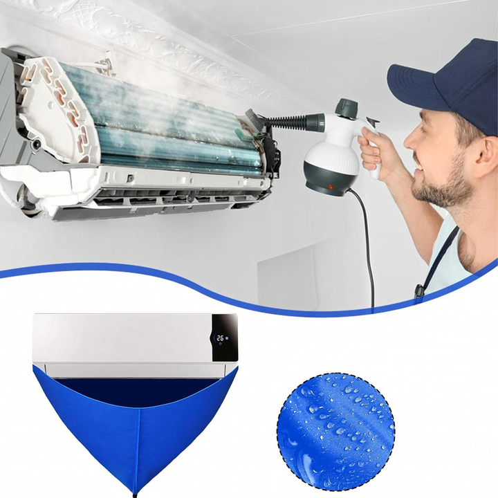 Husa pentru curatarea si igienizarea aerului conditionat, Zola, universala, furtun 200 cm, 100 x 56 x 69 cm, material impermeabil, albastru