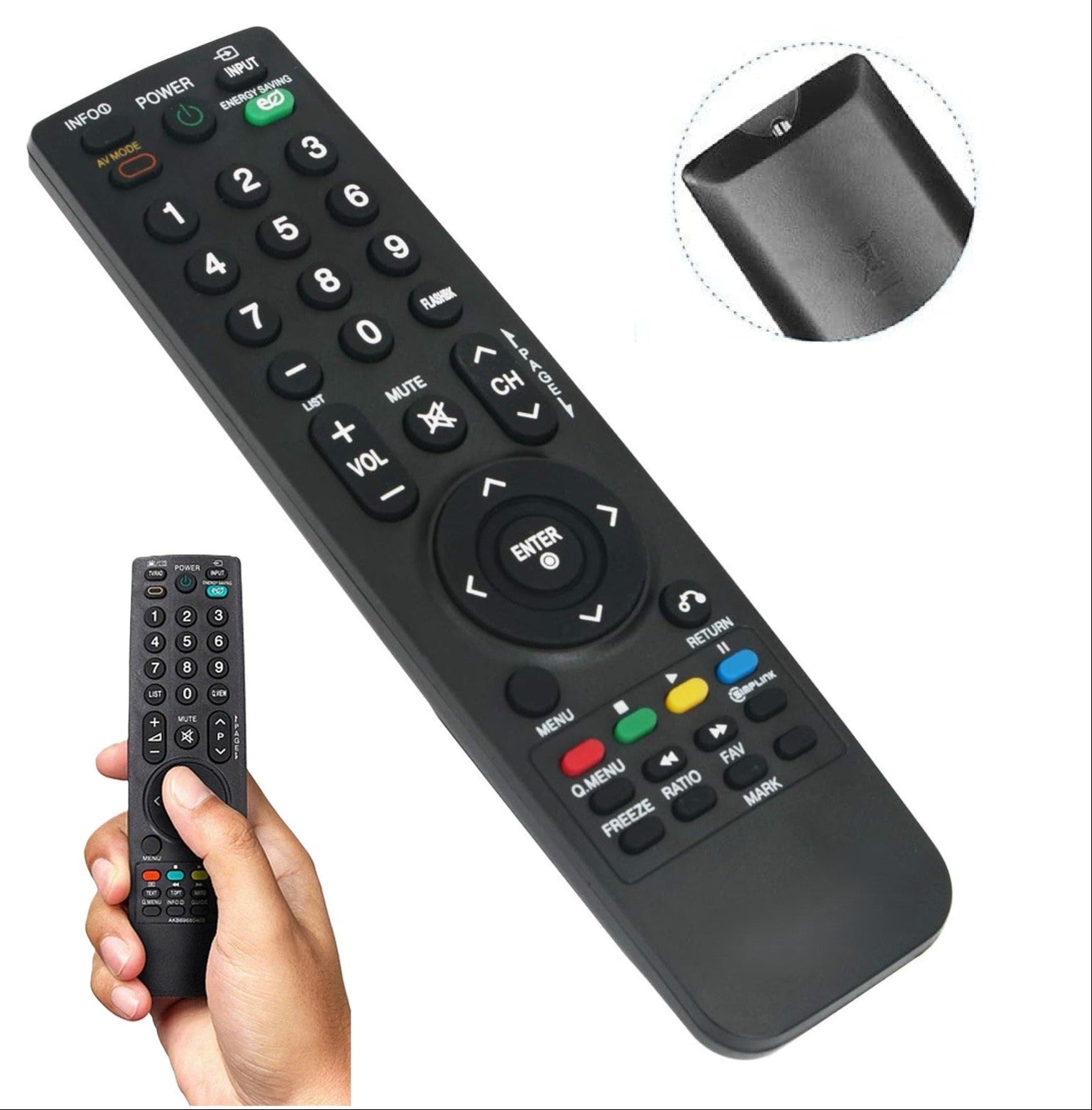 Telecomanda universala, Zola®, compatibila cu televizoare LG, neagra
