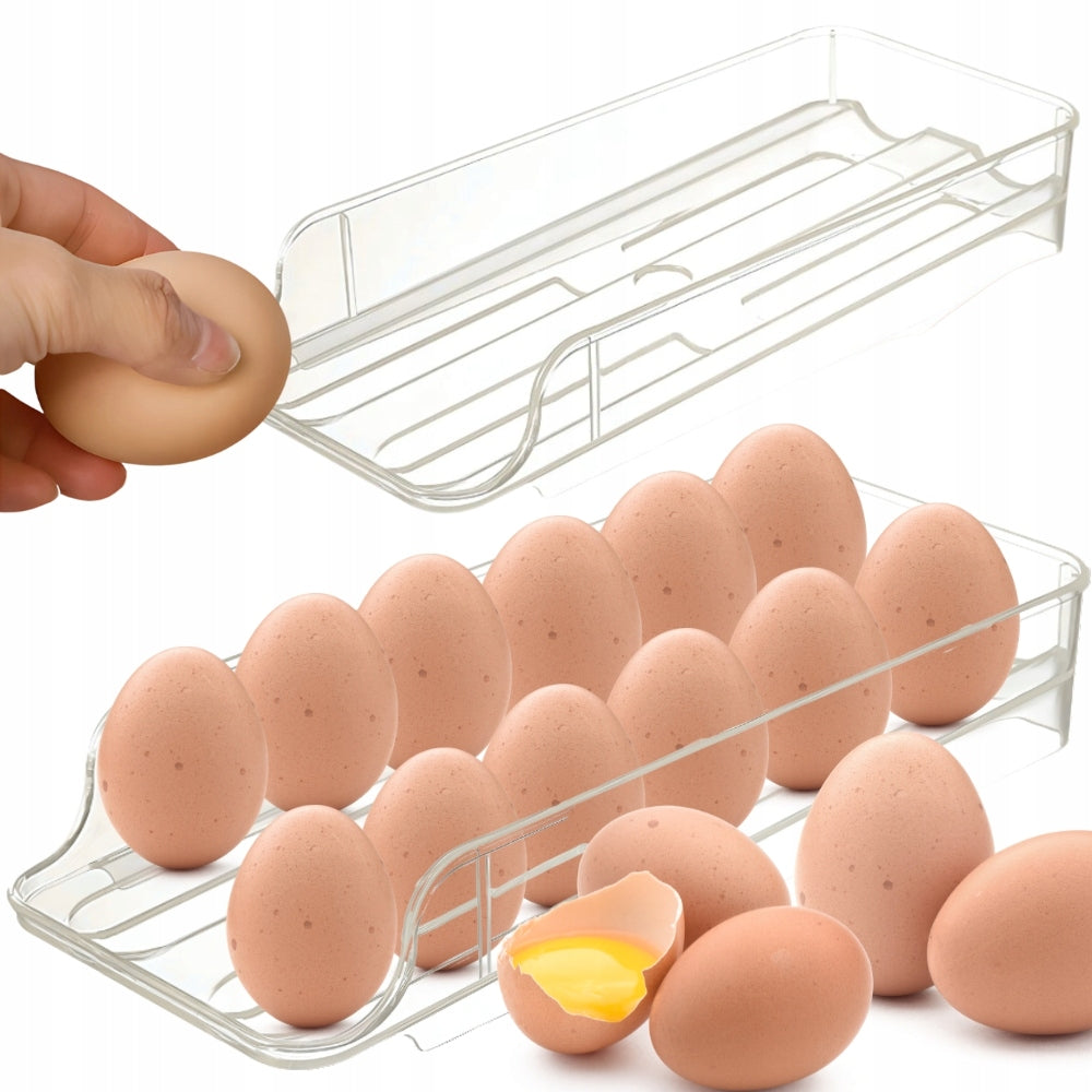 Oraganizator dubu pentru depozitare oua, Zola®, din plastic, 30x5x13.5 cm, transparent