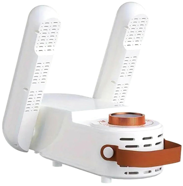 Uscator electric pentru incaltaminte, sosete, manusi, Zola, 2 capete, temperatura de incalzire 48 grade Celsius, 150W, din plastic, cronometru pana la 120 min, 28x18x8 cm, alb
