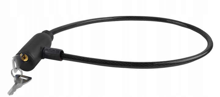 Antifurt bicicleta, Zola®, cu 2 chei, cu invelis silicon, 66 cm, cablu flexibil, negru