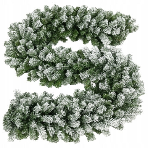 Ghirlanda decorativa de brad, Zola, pentru Craciun, varfuri albe de zapada, 270 x 29 cm