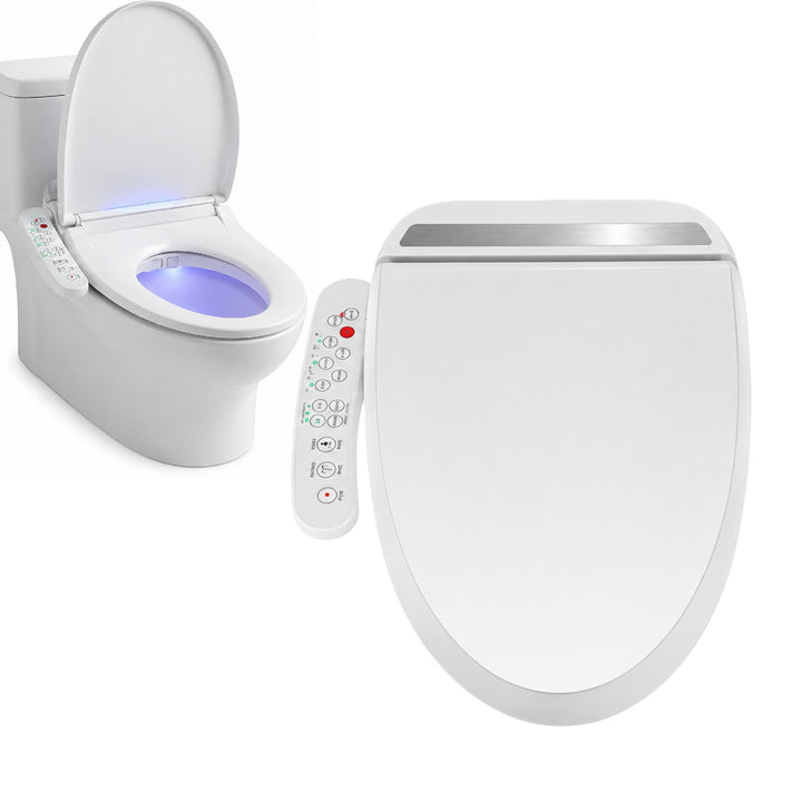 Capac toaleta smart cu bideu, Zola, incalzire 32-48°C, panou control, presiune 0.15-0.75 MPa, accesorii montaj, 51 x 46 x 14 cm, alb