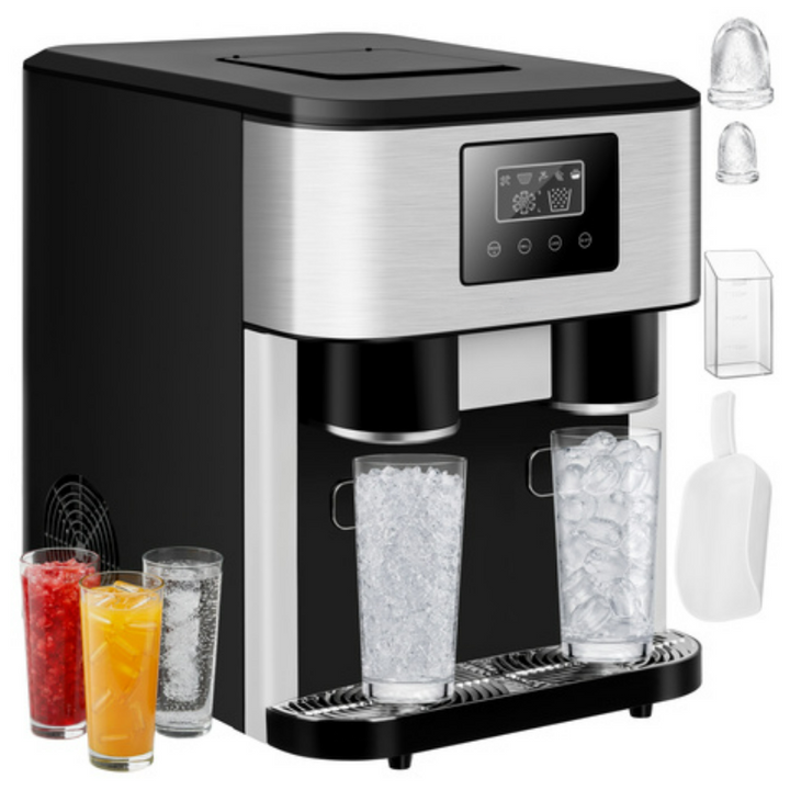 Aparat de gheata 3 in 1, Zola, 15 kg/24 h, dozator apa rece si gheata zdrobita, 2 dimensiuni cuburi, panou LCD, rezervor 1.8 l
