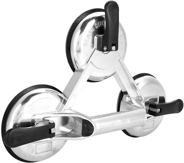 Ventuze vid pentru manipulare placi Ø120 mm, Zola, 3 brate, greutate suportata 150 kg,  panourilor  de sticla, gresie, placi, geamuri, oglinzi, ferestre si alte materiale delicate, 27 x 7.5 x 27 cm