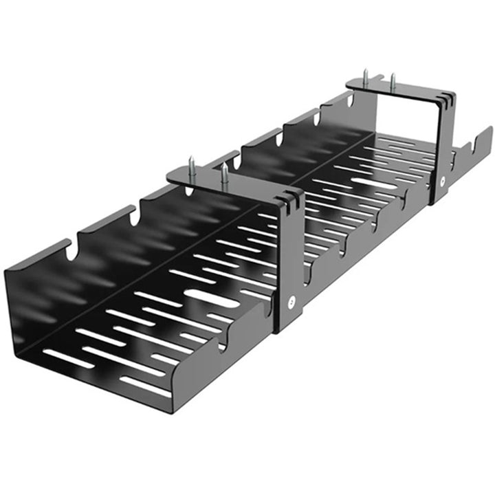 Organizator pentru cabluri, Zola®, prindere sub birou, otel, 50 x 9 x 12 cm, negru