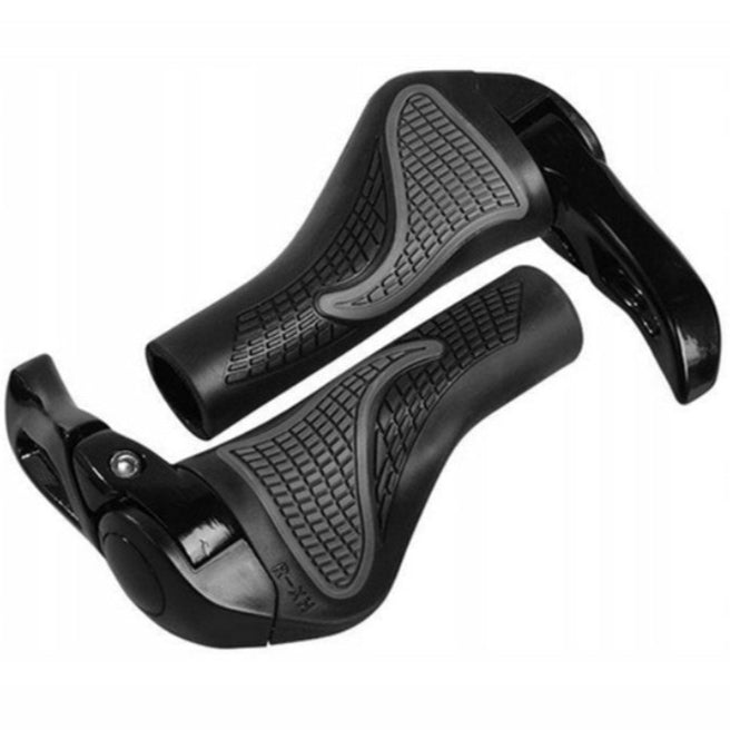 Set 2 manere din cauciuc si aluminiu, Zola®, pentru bicicleta, negre, dimensiuni ghidon 20-22 mm