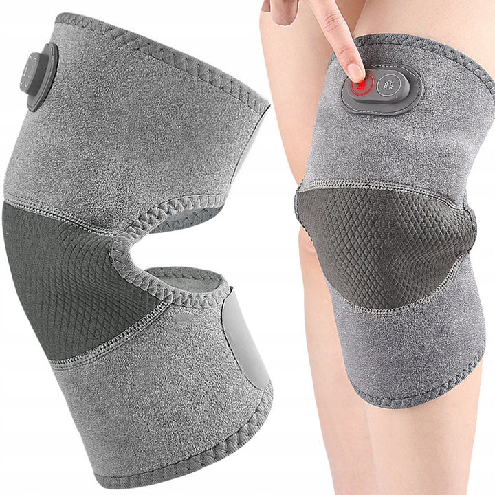 Genunchiera cu incalzire si masaj, Zola, 3 trepte reglare, fixare velcro, 55 x 52 x 28 cm, gri