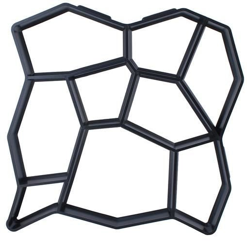Matrita pentru pavaj din beton turnat, Zola, model neregulat, reutilizabila, plastic, 45 x 45 x 4.5 cm, neagra