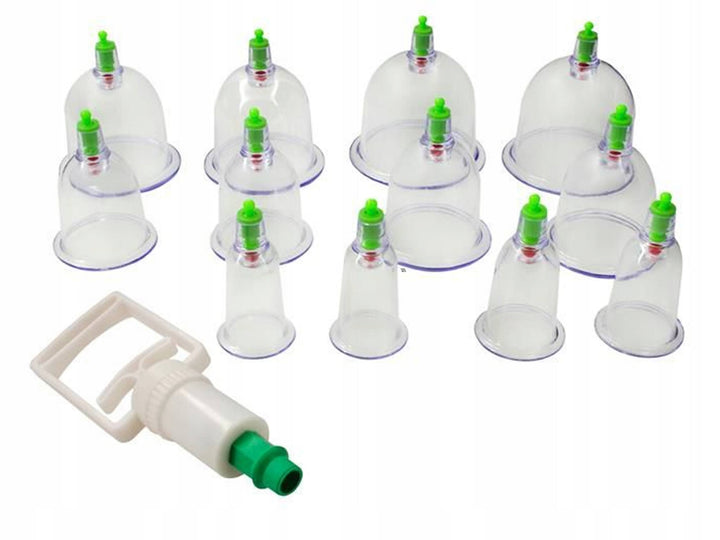 Set 12 ventuze pentru masaj anti-celulitic, anti-stres, relaxarea muschilor, Zola®, dimensiuni diferite