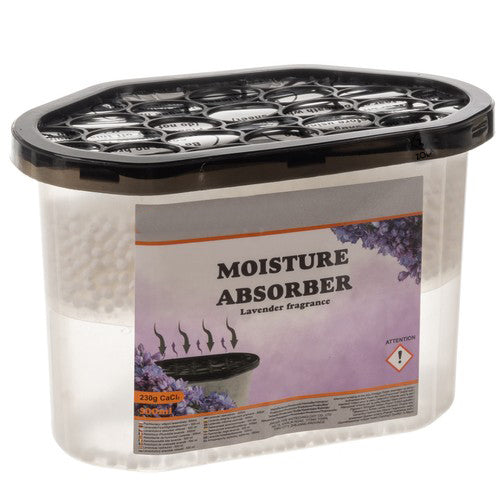 Absorbant umiditate, Zola, dezumidificator camera, parfum lavanda,  eliminarea mirosurilor neplacute, 230 gr, capacitate absorbare  500 ml, 15 x 10.2 x 8.2 cm