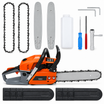 Drujba pe benzina, Zola, motor 2 timpi, 58 cm³, 5.8 CP, Easy Start, 2 ghidaje 16"/18", 2 lanturi .325 cu 64/72 zale, starter rezerva, 2 huse, trusa scule, recipient amestec