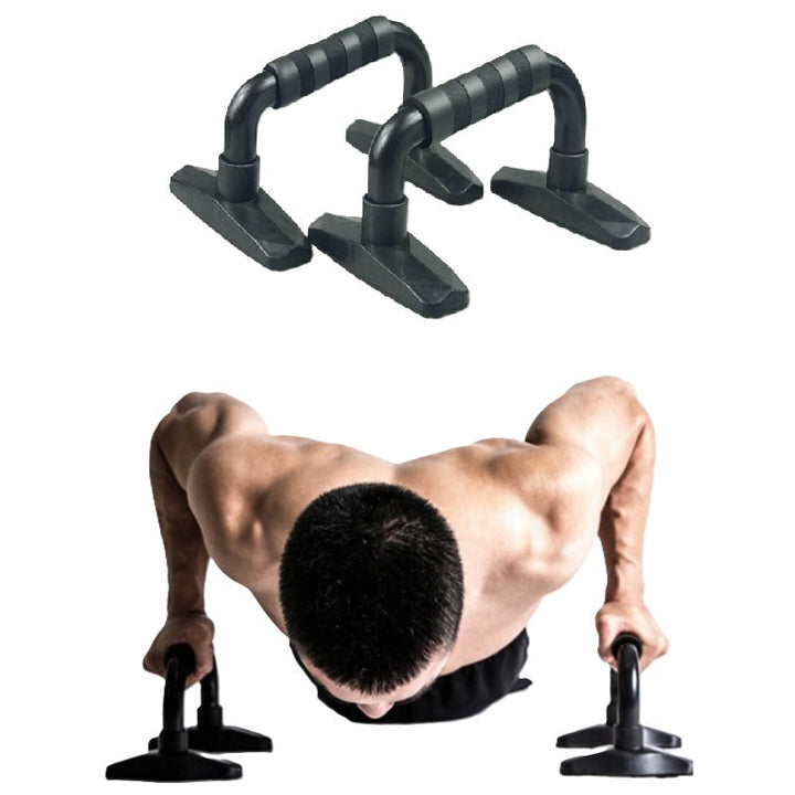 Set 2 manere pentru flotari, Zola, protectie spuma, antiderapante, greutate maxima suportata 150 kg, ABS, 20.5 × 14 × 12 cm, negru