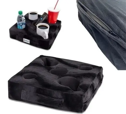 Perna suport de bauturi, pentru canapea, cu 5 locuri, Zola®, 32x10 cm, negru