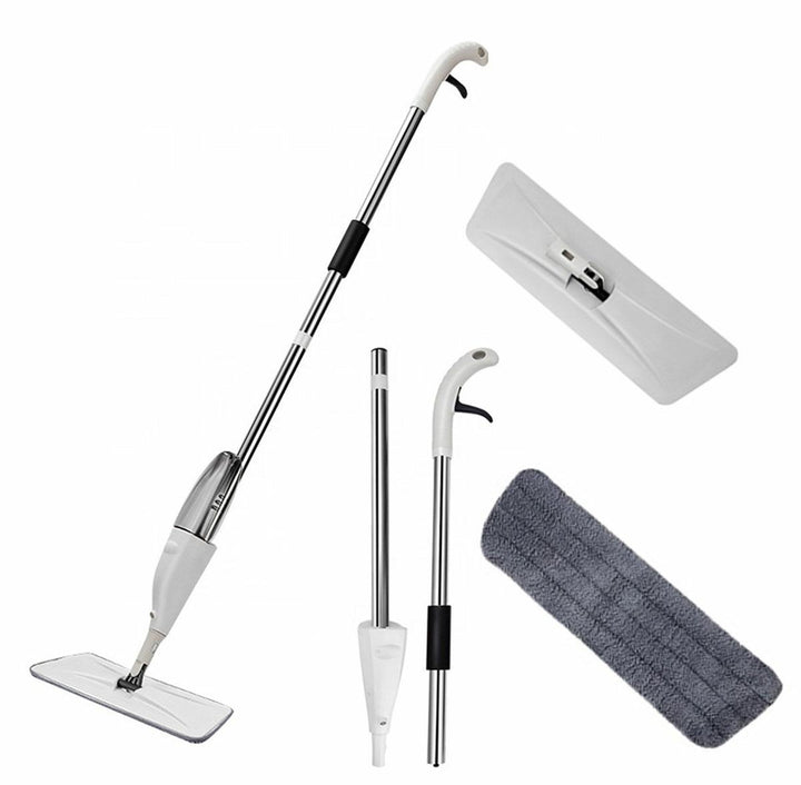 Mop cu pulverizator, Zola®, laveta cu prindere velcro, plastic, lungime 128 cm, alb