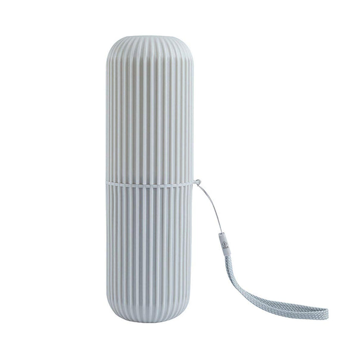 Suport periuta si pasta de dinti pentru calatorie, Zola®, plastic, 18.5 cm, gri