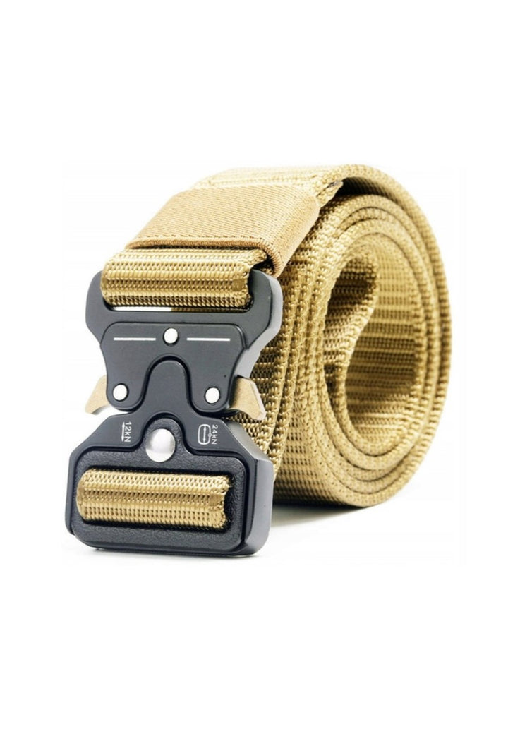Curea tactica pentru barbati, Zola, textila, reglabila, 125 cm, aurie